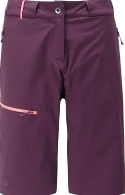 Rab Shortsit^Raid naisten vaellusshortsit, tumma violetti