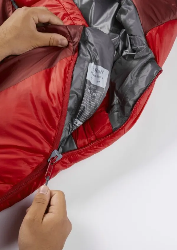 Rab Makuupussit/Kolmen Vuodenajan Makuupussit^Solar Eco 3 makuupussi, -8°C Oxblood Red Unisex