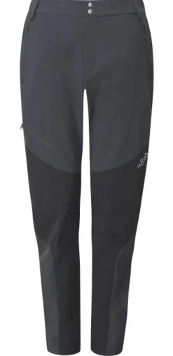 Rab Torque Mountain Softshell naisten kiipeilyhousut, tummanharmaa/musta| Retkeilyhousut