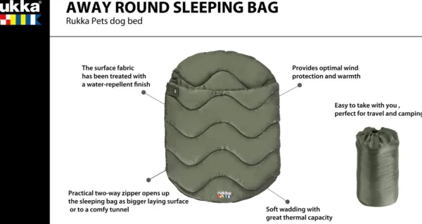 Rukka Away Round Sleep Bag Olive L| Koiranpedit