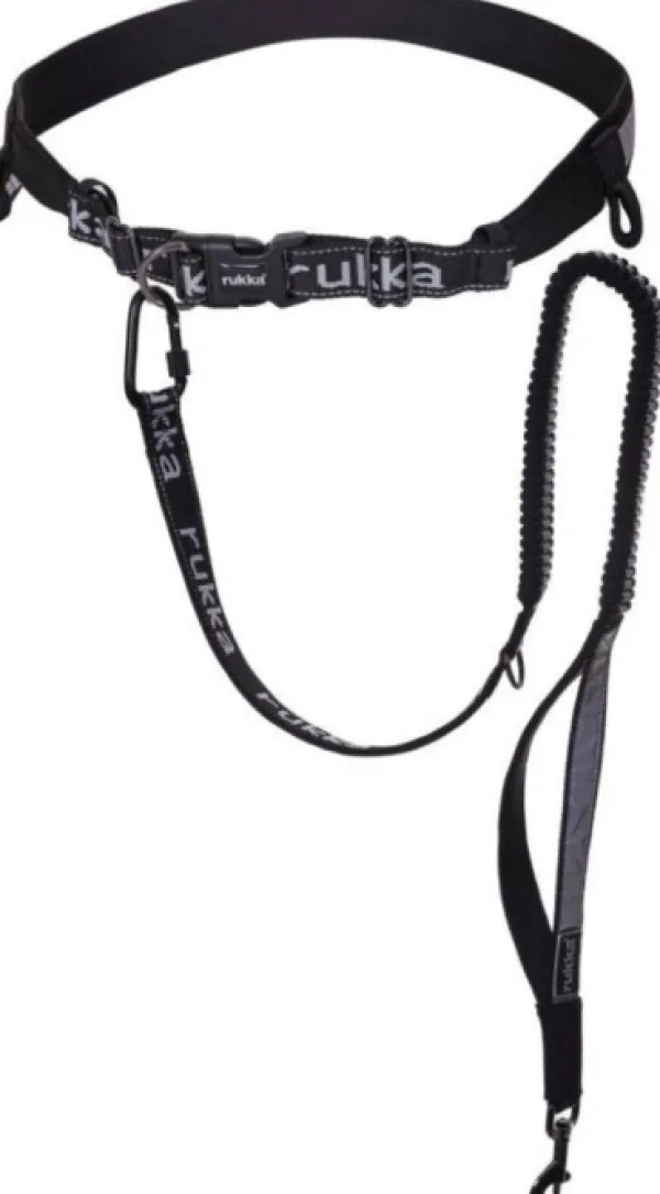 Rukka Hike Belt+Leash Black/Gray M| Juoksu- Ja Pyöräilytaluttimet