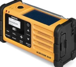 Sangean MMR88 DAB hätäradio kammella, keltainen| Ensiapu Ja Turvallisuus