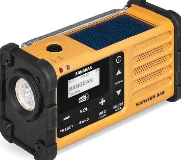 Sangean MMR88 DAB hätäradio kammella, keltainen| Ensiapu Ja Turvallisuus