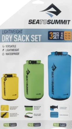 Sea to Summit Kuiva- Ja Pakkauspussit^Dry Sack Lightweight pakkauspussisetti, 3kpl (1L, 2L, 4L)