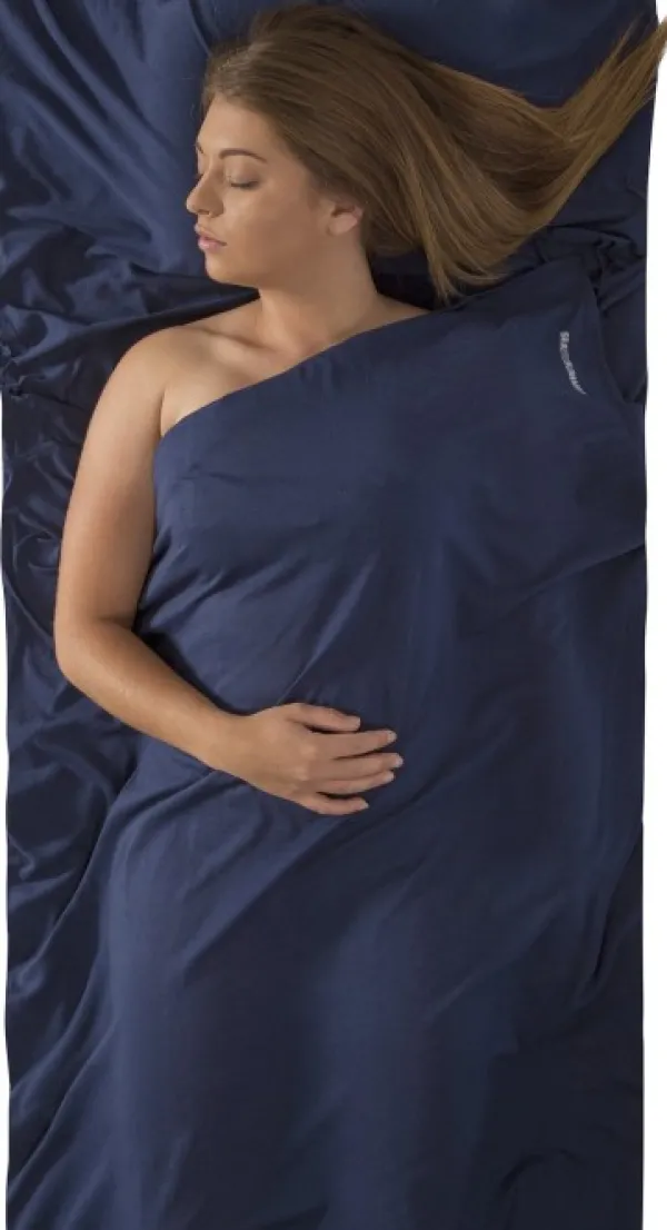 Sea to Summit Makuupussilakanat, peitot ja retkityynyt^Sleepliner Cotton Premium Traveller with Pillow Navy