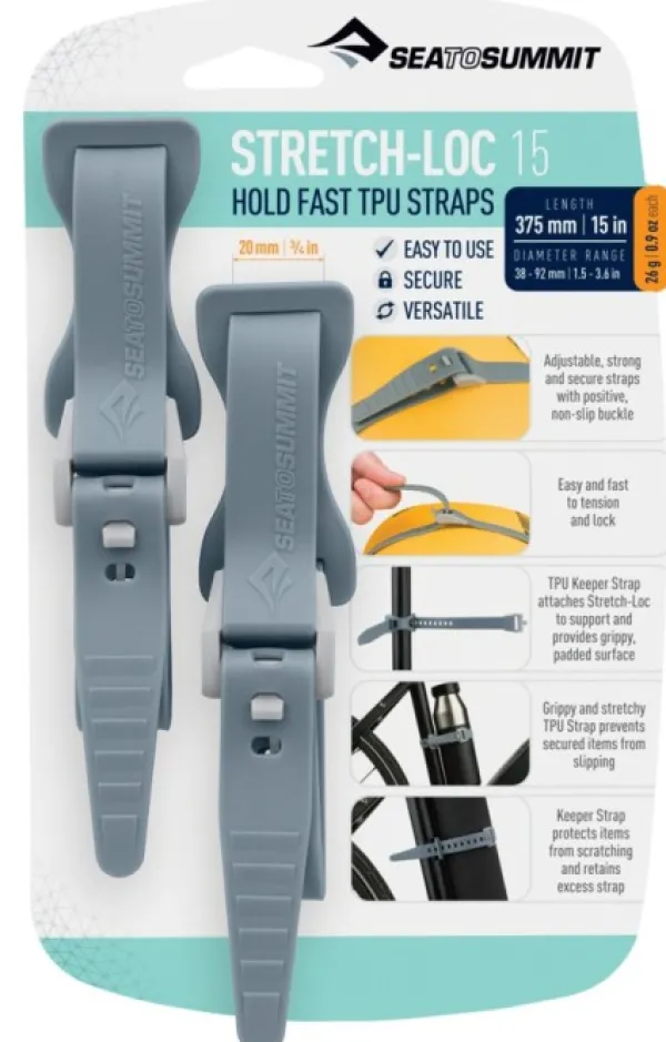 Sea to Summit Preppaus Ja Varustautuminen^Strap Stretch-Loc TPU 20x375 mm 2-pack Dusk