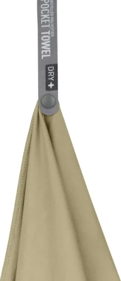 Sea to Summit Matkatarvikkeet^Towel Pocket taskupyyhe, 80 x 40 cm, hiekanruskea