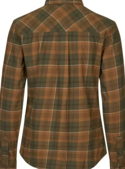 Seeland Naisten metsästysvaatteet/Naisten Metsästyspaidat^Skye Flannel Shirt Women Grizzly Brown/Terracotta Check