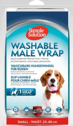 Simple Solution Washable Male Wrap suoja uroskoirille, Small| Narttujen Ja Urosten Suojat