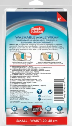 Simple Solution Washable Male Wrap suoja uroskoirille, Small| Narttujen Ja Urosten Suojat