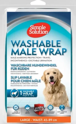 Simple Solution Washable Male Wrap suoja uroskoirille, Large| Narttujen Ja Urosten Suojat