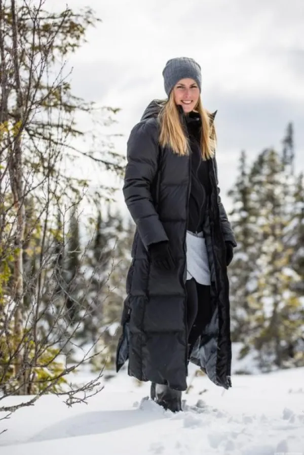 Skhoop Talvitakit^Hella Down Coat pitkä untuvatakki, musta