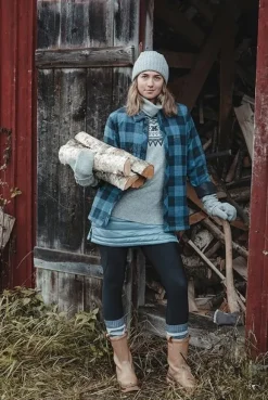 Skhoop Scandinavian Roll Neck villapaita, Blue Denim| Pitkähihaiset Paidat