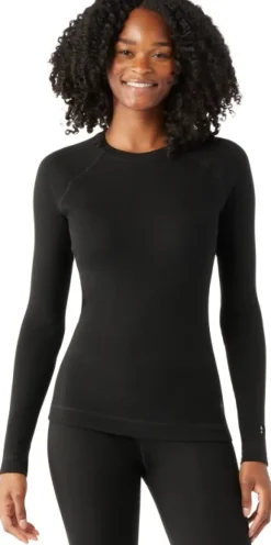 Smartwool Pitkähihaiset Paidat^Classic Thermal Merino naisten merinokerrasto, musta