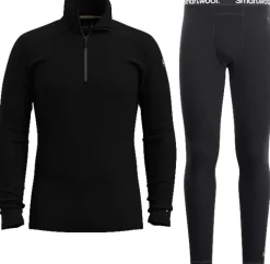 Smartwool Classic Thermal Merino 1/4 Zip merinokerrasto, musta| Pitkähihaiset Paidat