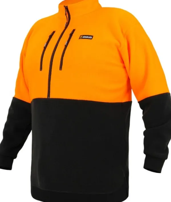 Swazi Hi-Vis Bush Shirt fleecepusero, oranssi/musta| Koiranohjaajan Vaatteet