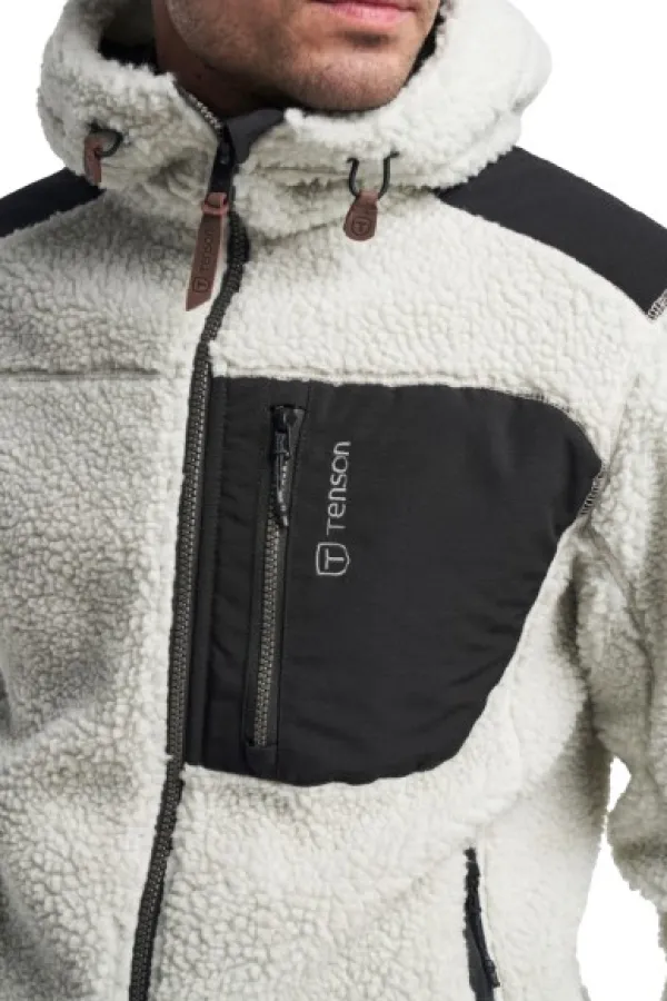 Tenson Himalaya Teddy Fleece Hood fleecetakki, Oyster Mushroom| Hupparit, Fleecet Ja Välipaidat