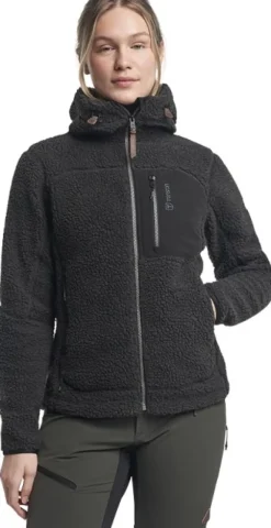 Tenson Himalaya Teddy Fleece Hood naisten fleecetakki, Pirate Black| Hupparit, Fleecet Ja Välipaidat