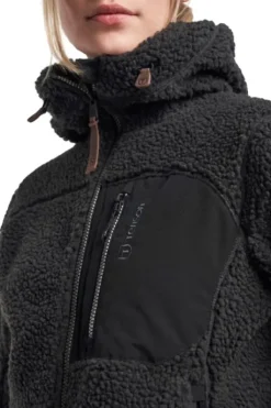 Tenson Himalaya Teddy Fleece Hood naisten fleecetakki, Pirate Black| Hupparit, Fleecet Ja Välipaidat