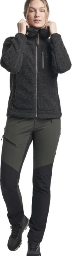 Tenson Himalaya Teddy Fleece Hood naisten fleecetakki, Pirate Black| Hupparit, Fleecet Ja Välipaidat