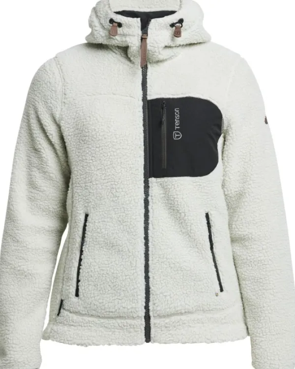 Tenson Himalaya Teddy Fleece Hood naisten fleecetakki, Oyster Mushroom| Hupparit, Fleecet Ja Välipaidat