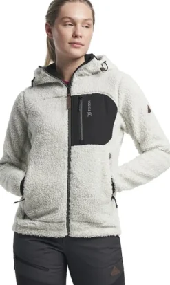 Tenson Himalaya Teddy Fleece Hood naisten fleecetakki, Oyster Mushroom| Hupparit, Fleecet Ja Välipaidat