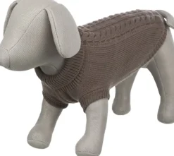 Trixie Neuletakit^Kenton Pullover koiran villapaita, 55-60 cm, harmaanruskea