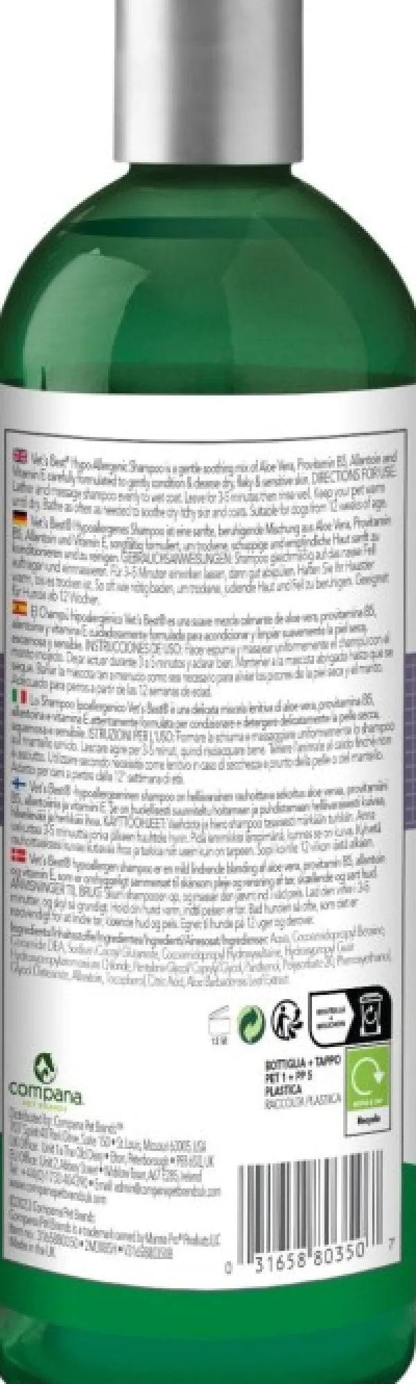 Vetu0027s Best Turkinhoito^Vet's Best Hypo-Allergenic Shampoo 500 ml