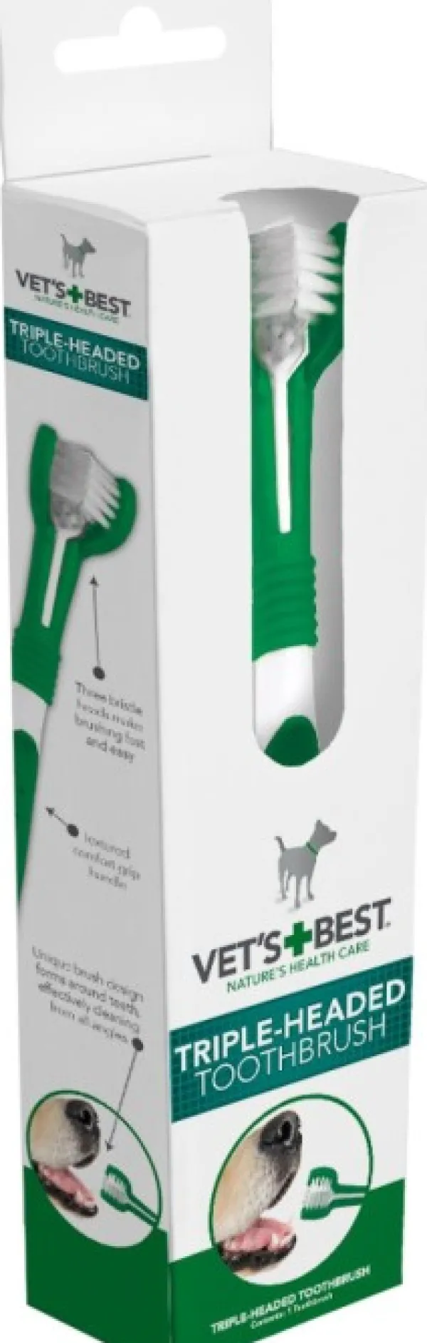 Vetu0027s Best Hampaidenhoito^Vet's Best Triple-Headed Toothbrush