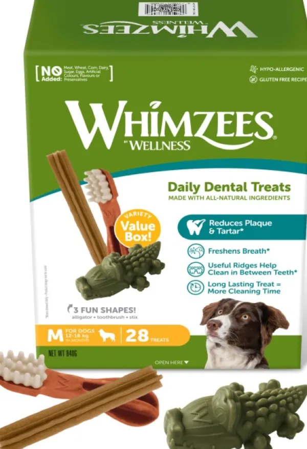 Whimzees Variety M hammashoitoherkut säästöpakkaus, 28 kpl| Makupalat