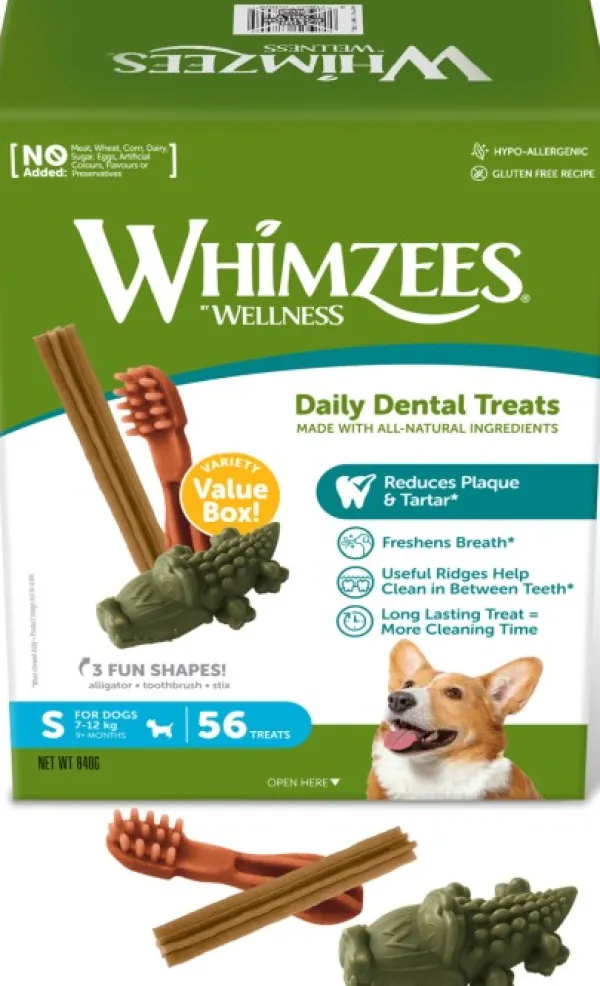 Whimzees Variety S hammashoitoherkut säästöpakkaus, 56 kpl| Makupalat