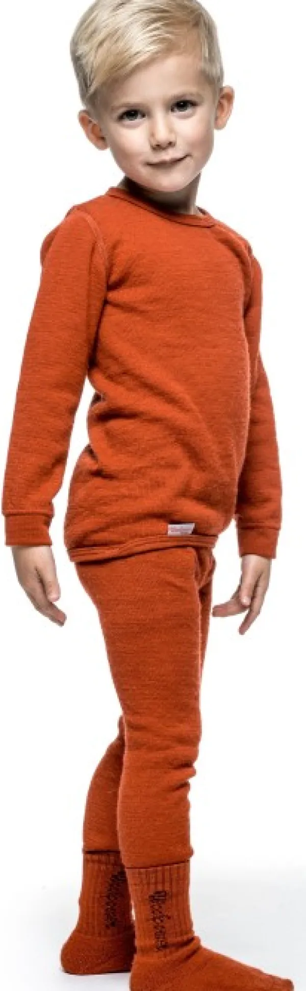 Woolpower Kids Crewneck 200 lasten kerrastopaita, punainen| Lasten Alusasut Ja Kerrastot