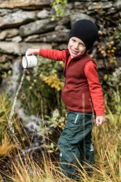 Woolpower Kids Crewneck 200 lasten kerrastopaita, punainen| Lasten Alusasut Ja Kerrastot