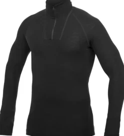 Woolpower Zip Turtleneck LITE -kerrastopaita, musta| Kerrastopaidat