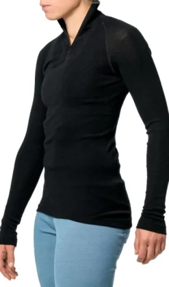 Woolpower Zip Turtleneck LITE -kerrastopaita, musta| Kerrastopaidat