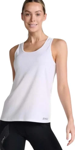 2XU Hihattomat Paidat^Aero Singlet naisten heijastava toppi, valkoinen