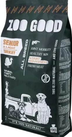 ZOO GOOD Turkey Light & Senior All Breed 12 kg| Koiran Kuivaruoka